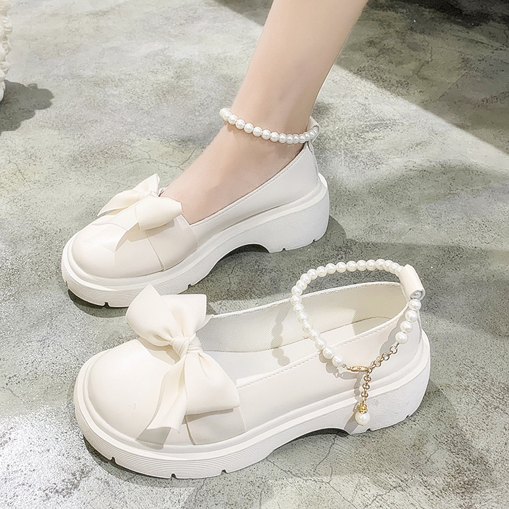 玛丽珍女鞋蝴蝶结小皮鞋