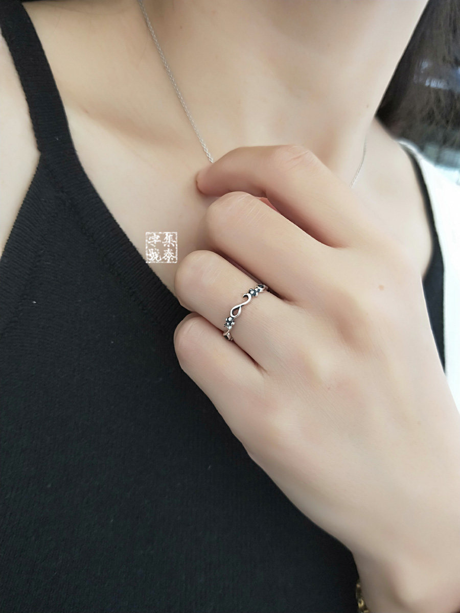 [JITAI] TRENDY FASHION BONE RING WOMENS JOINT S  KOREAN VERSION OF THE FLOWER HEROINE THE SAME GIRLFRIEND SIMPLE FOREST SYSTEM