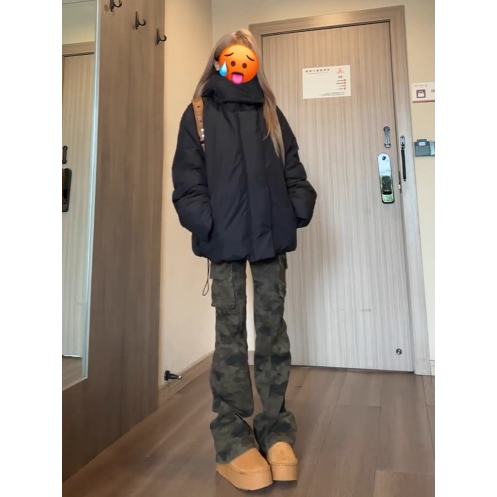 美式vibe工装迷彩牛仔裤男秋季