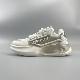 撤柜男鞋运动鞋休闲白色气垫厚底增高潮流款网面透气款商场轻奢款