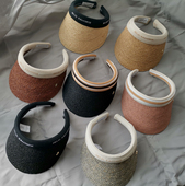 渠道货日本2024新品 拉菲草空顶帽女防紫外线夏季 出游防晒遮阳帽潮