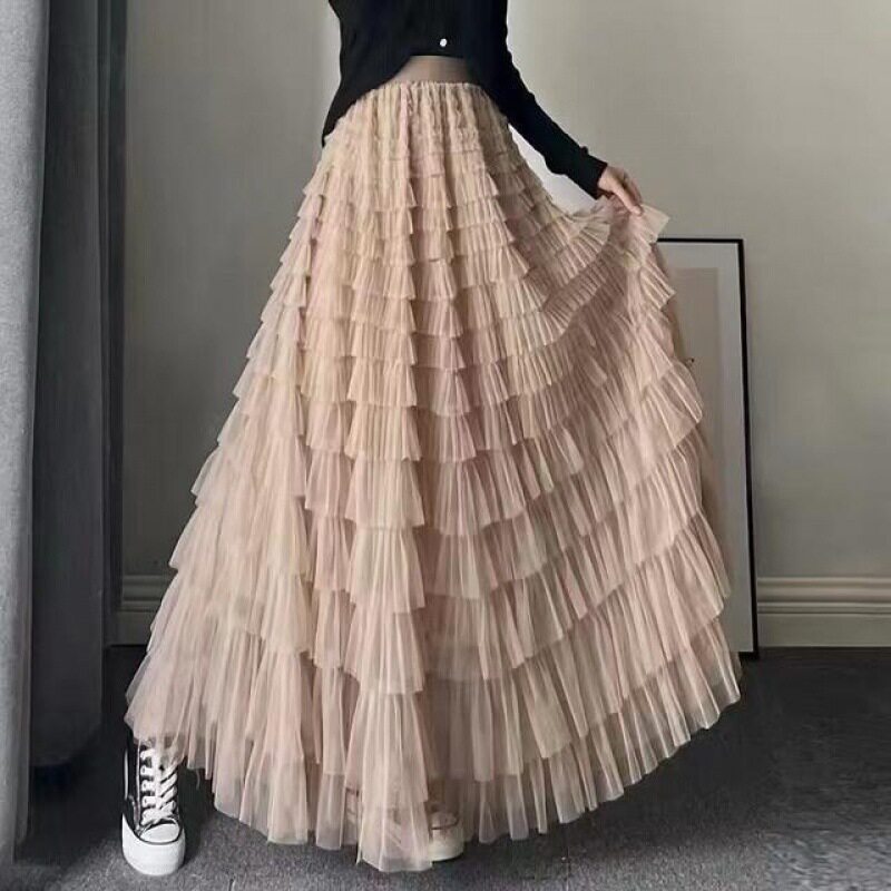 网纱蛋糕半身裙大摆长裙