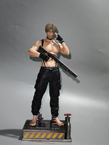 生化危机 三代里昂 丧尸猎手皮衣男 重制版 游戏周边桌面摆件手办