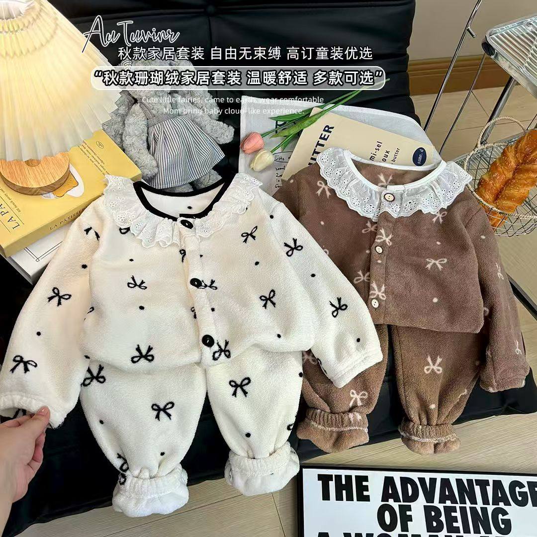 新款儿童保暖套装秋冬男童女童加绒对襟睡衣宝宝加厚家居服外穿衣,童装/婴儿装/亲子装,家居服套装,淘宝优惠券,粉丝福利购,淘宝优惠卷