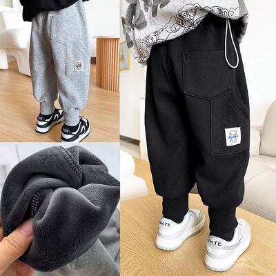 儿童裤子男童加绒休闲裤2