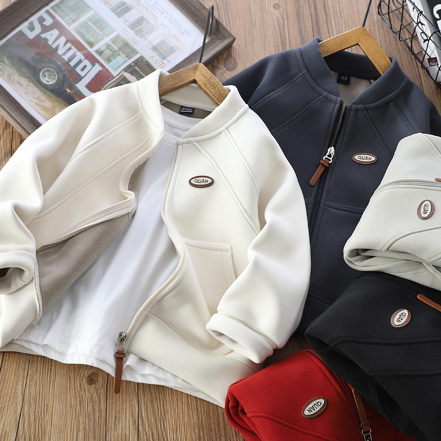 【直播间专享福利】加绒加厚款棒球服外套中大童学院风夹克衫