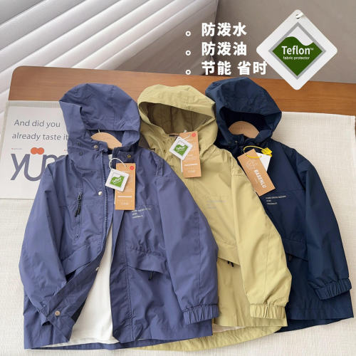 【清仓款-清货不退换】特氟龙定制三防冲锋衣中大童成人防风外套