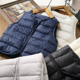 中大童成人轻薄坎肩实用羽绒马甲背心 品牌订单90国标白鸭绒