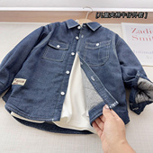 D家断码 冬款 清 夹棉款 牛仔衬衫 中大童加厚款 牛仔外套保暖上衣