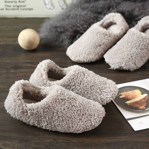 日式拖鞋女冬包跟毛绒防滑静音男