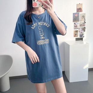 T恤喂奶期衣服夏装 纯棉产后哺乳上衣外出辣妈款 短袖 打底衫 孕妇装