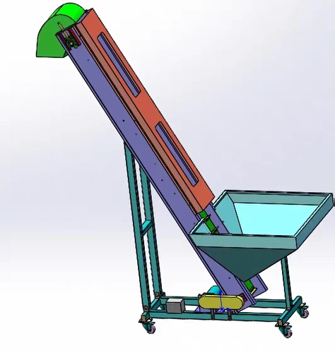送料提升机3D图三维模型 Solidworks机械设计图