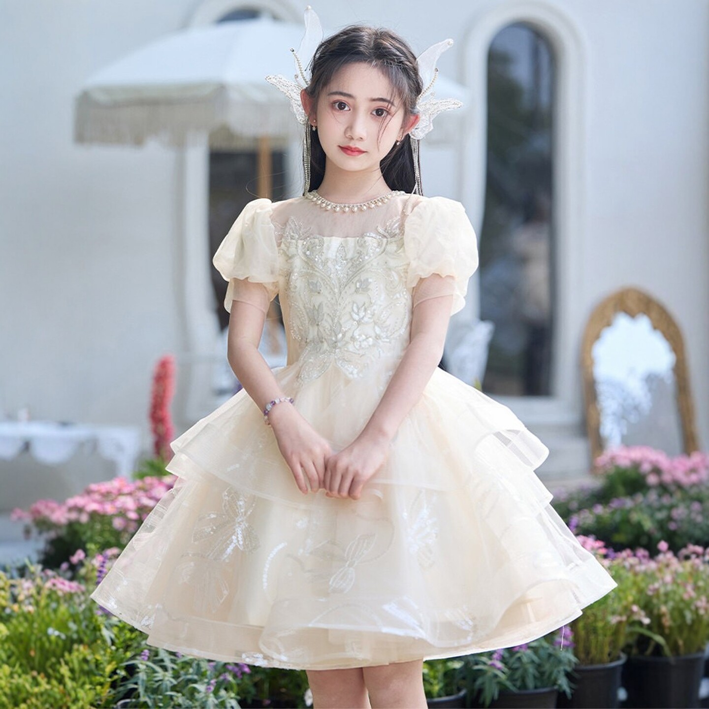女童公主裙夏季儿童礼服蓬蓬纱裙