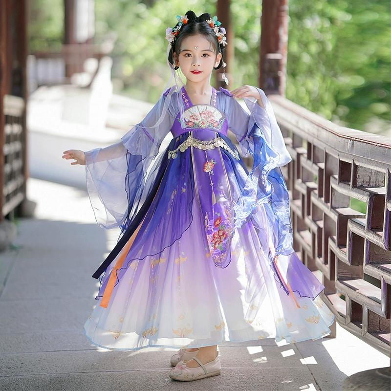 女童汉服春秋国风异域古装连衣裙