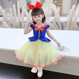 女童白雪公主裙夏季2026新款女宝宝网纱蓬蓬裙儿童夏装短袖连衣裙