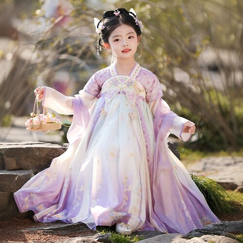汉服女童春秋女孩唐装古风连衣裙