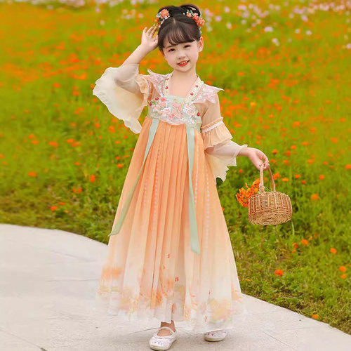 女童夏季短袖汉服超仙古装连衣裙
