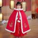 唐装 儿童中国风汉服斗篷加厚冬季 拜年服女孩冬款 披风女童古装 长款