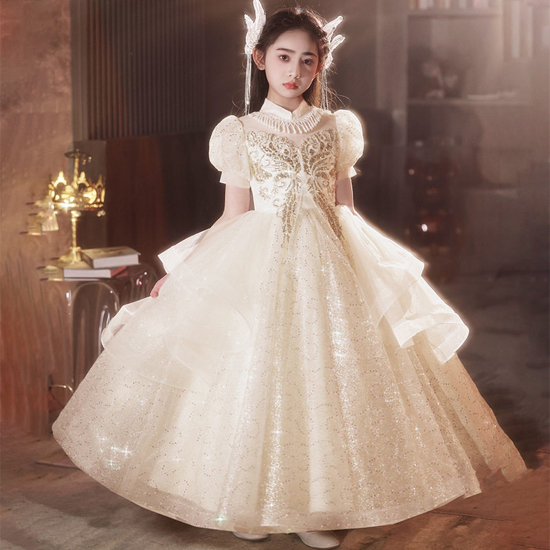 女童礼服轻奢小众高端生日花童婚纱女孩公主裙儿童主持人钢琴演出