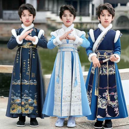男童汉服加厚男孩国风唐装拜年服