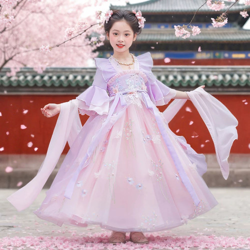 女童汉服夏季古风连衣裙儿童唐装