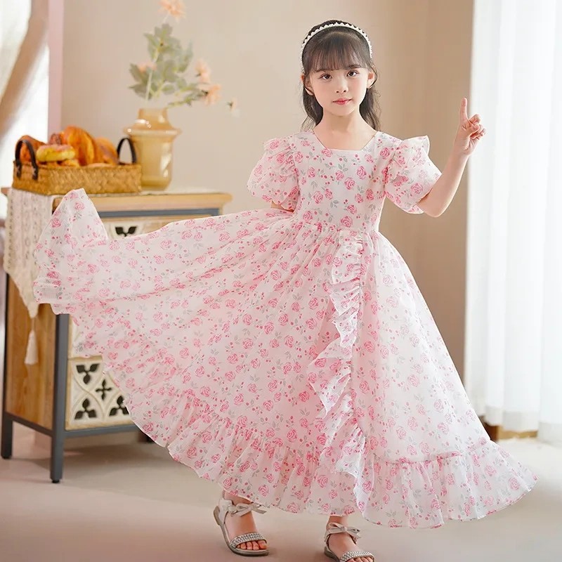 女童连衣裙夏季儿童公主裙小女孩夏天裙子2026新款夏装雪纺碎花裙