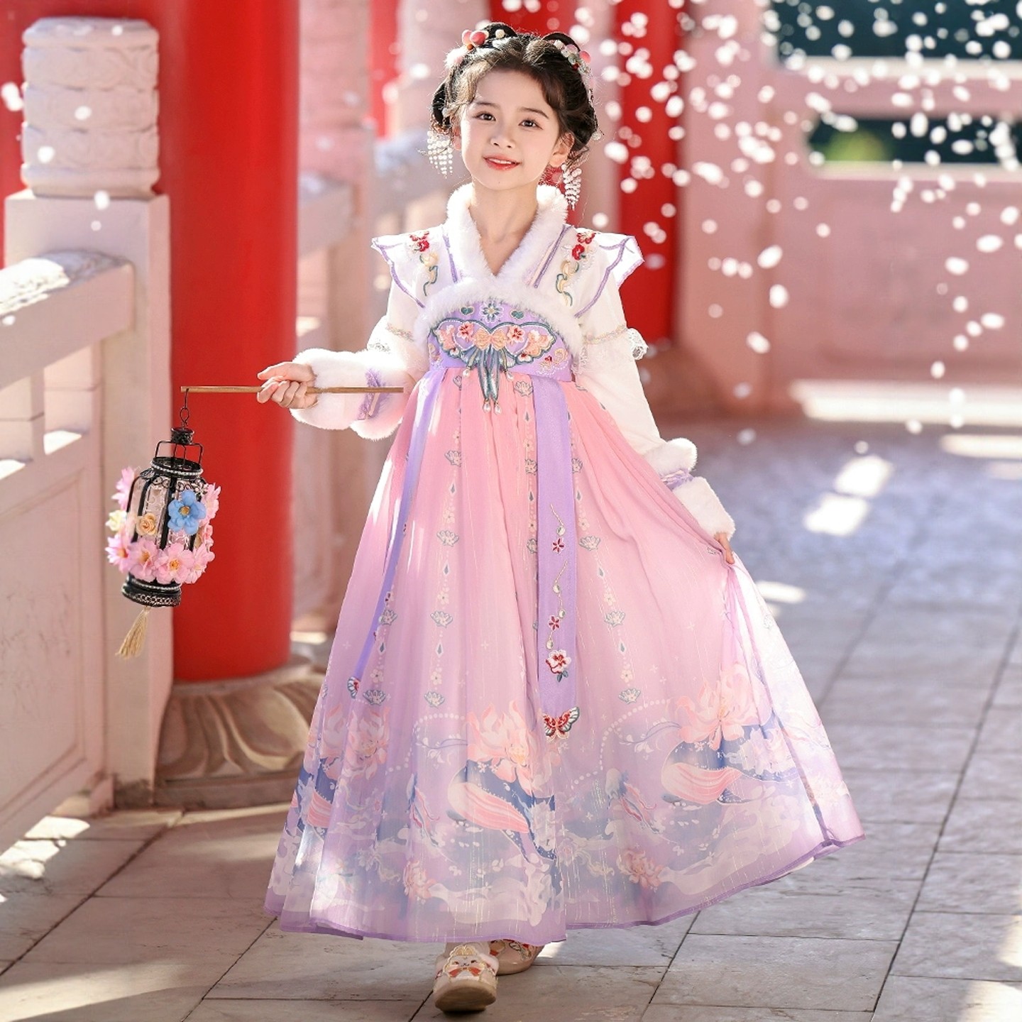 女童汉服秋冬季加绒中国风古风女孩唐装2026新款儿童冬款公主裙子