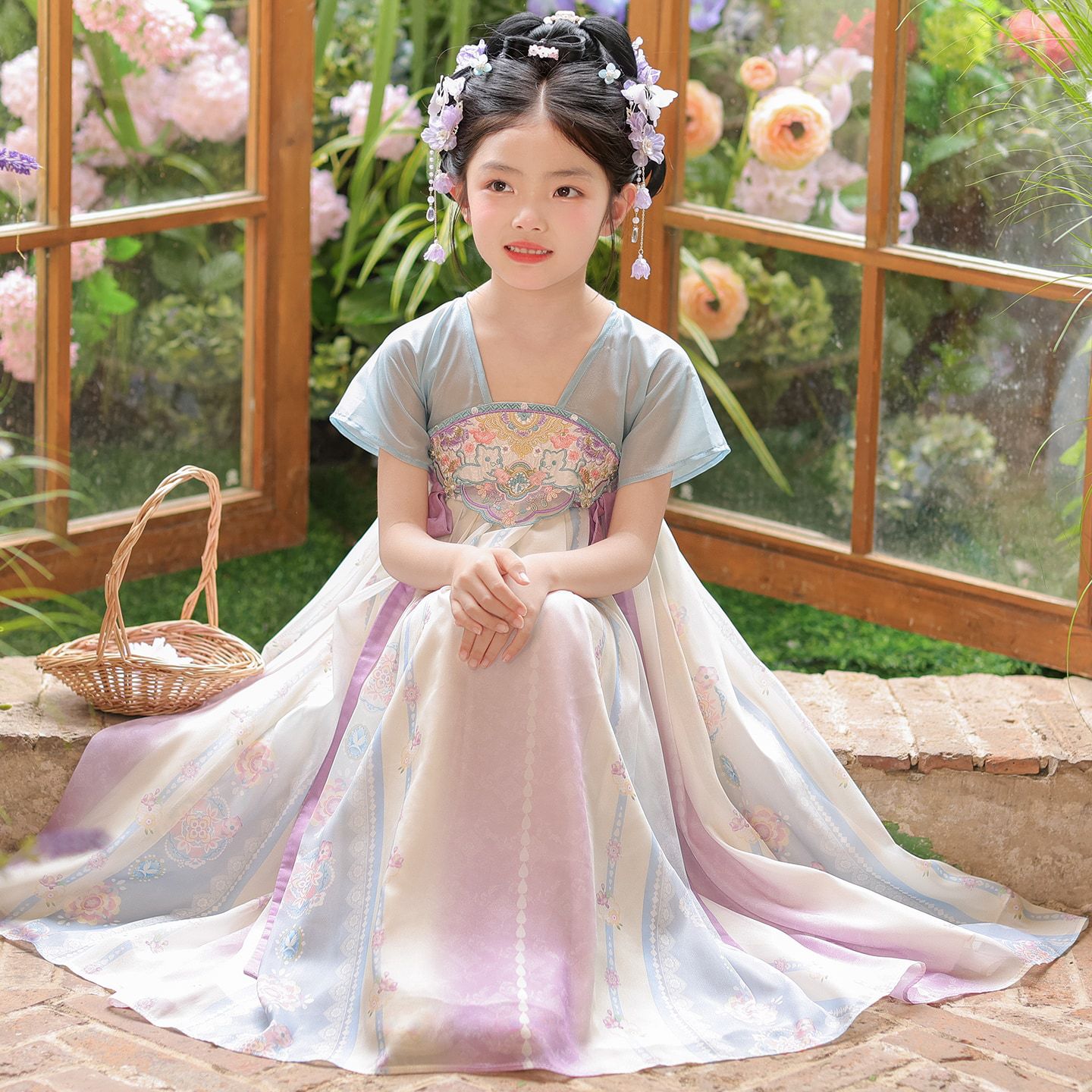 女童汉服夏季短袖超仙古风襦裙