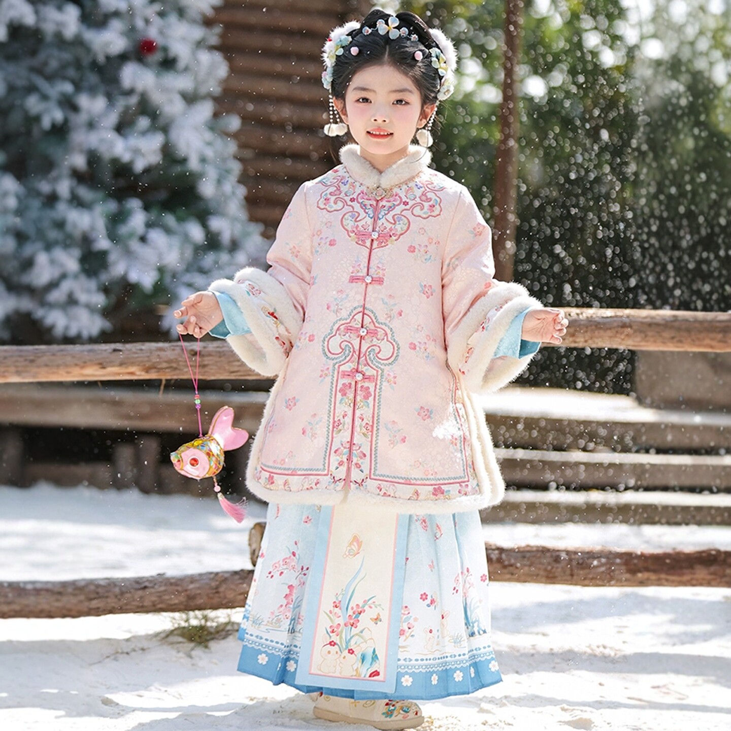 格格服女童汉服冬装中国风拜年服