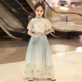 中国风汉服女孩古装 2026新款 儿童夏装 短袖 女童马面裙套装 唐装 夏季