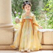 薄款 夏装 儿童中国风2026新款 唐装 古风连衣裙 女孩短袖 汉服女童夏季
