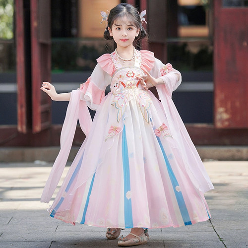女童汉服夏季超仙国风古装连衣裙