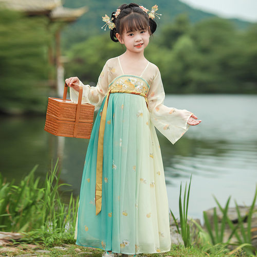 女童春秋汉服古风超仙公主连衣裙
