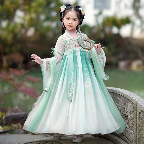 女童汉服春秋超仙襦裙古风连衣裙