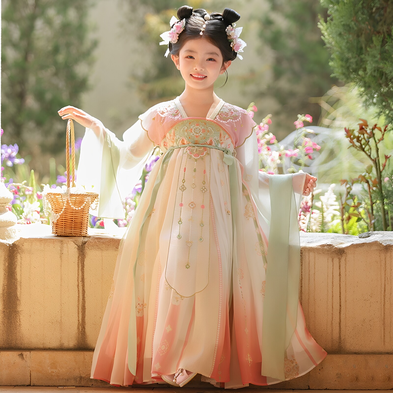 女童汉服春秋国风超仙古装连衣裙