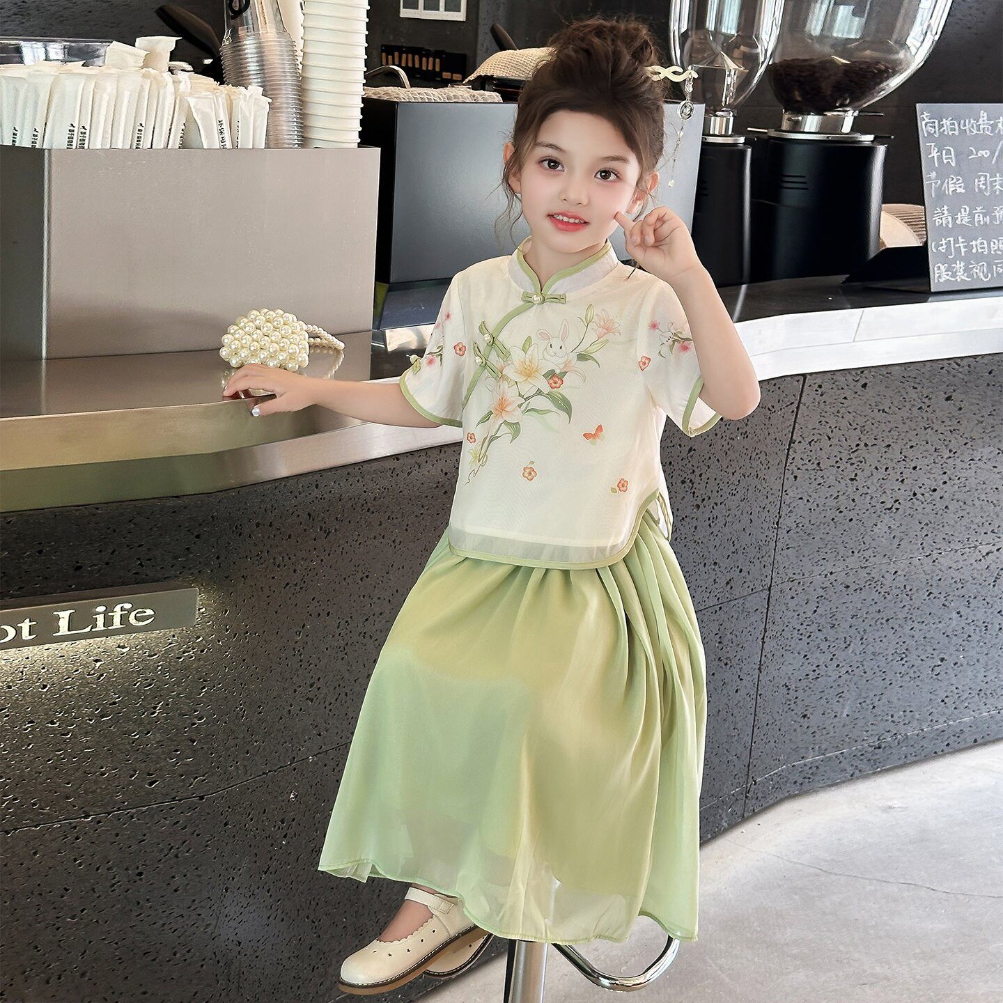 女童汉服套装夏季2026新款儿童新中式唐装女孩中国风旗袍裙两件套