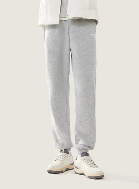 李宁卫裤男2025冬季新款潮流时尚休闲加绒保暖束脚运动裤 AKLV869