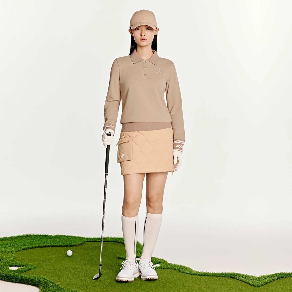 李宁LI-NING 1990女子2025新款长袖POLO衫APLV766-1