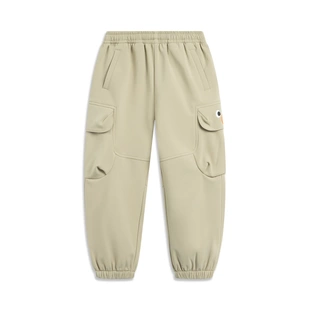 李宁男女小童抗静电束脚宽松运动长裤 YYKV233