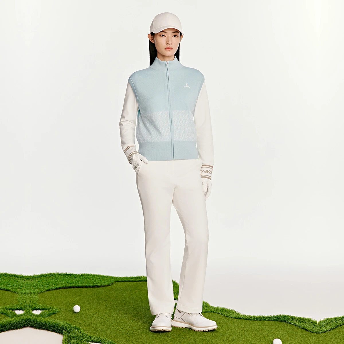 李宁LI-NING 1990女子2025新款宽松马甲编织衫AMVV032-2