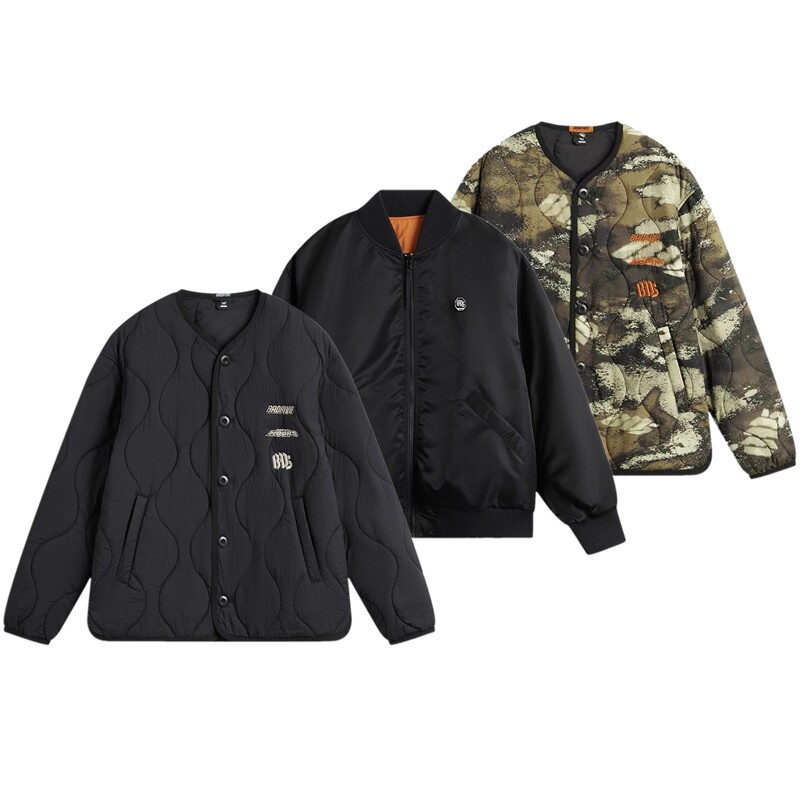 李宁外套 2024冬季新款反伍BADFIVE男子防泼水宽松短棉服AJMU085