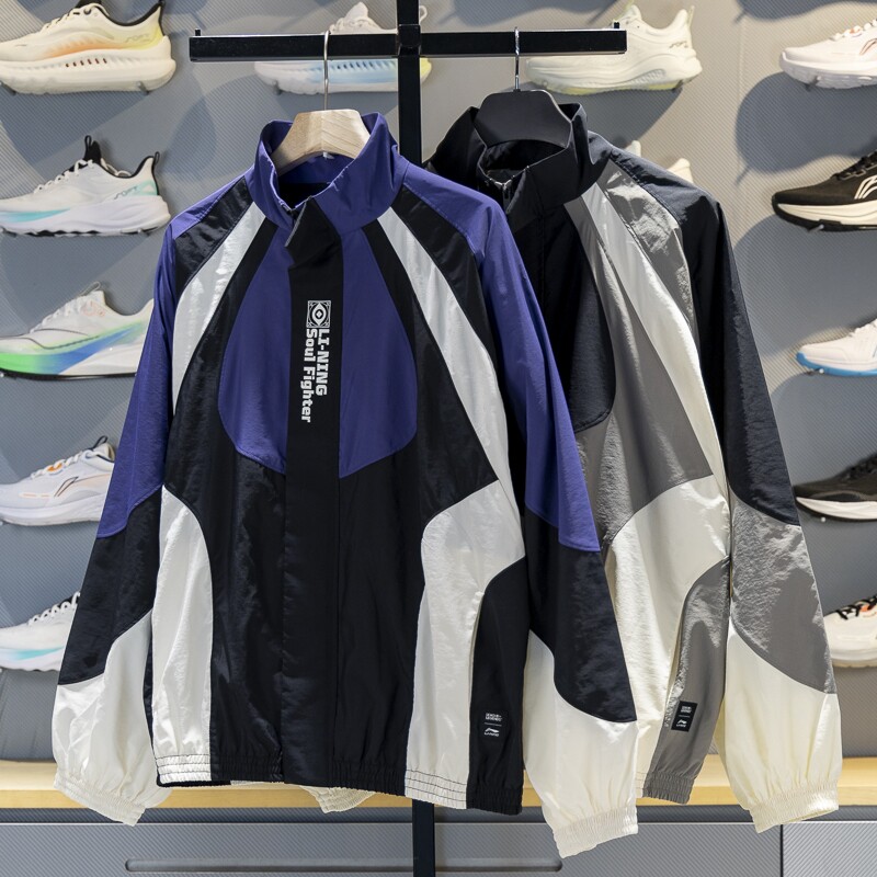 李宁运动风衣男女2025秋季新款宽松短款梭织连帽休闲外套AFDVA41