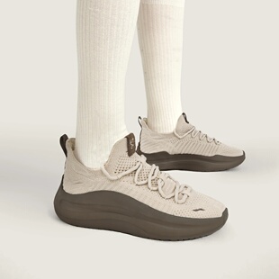 李宁云浪Knit女子2025新款百搭轻便回弹厚底运动休闲鞋AGLV234