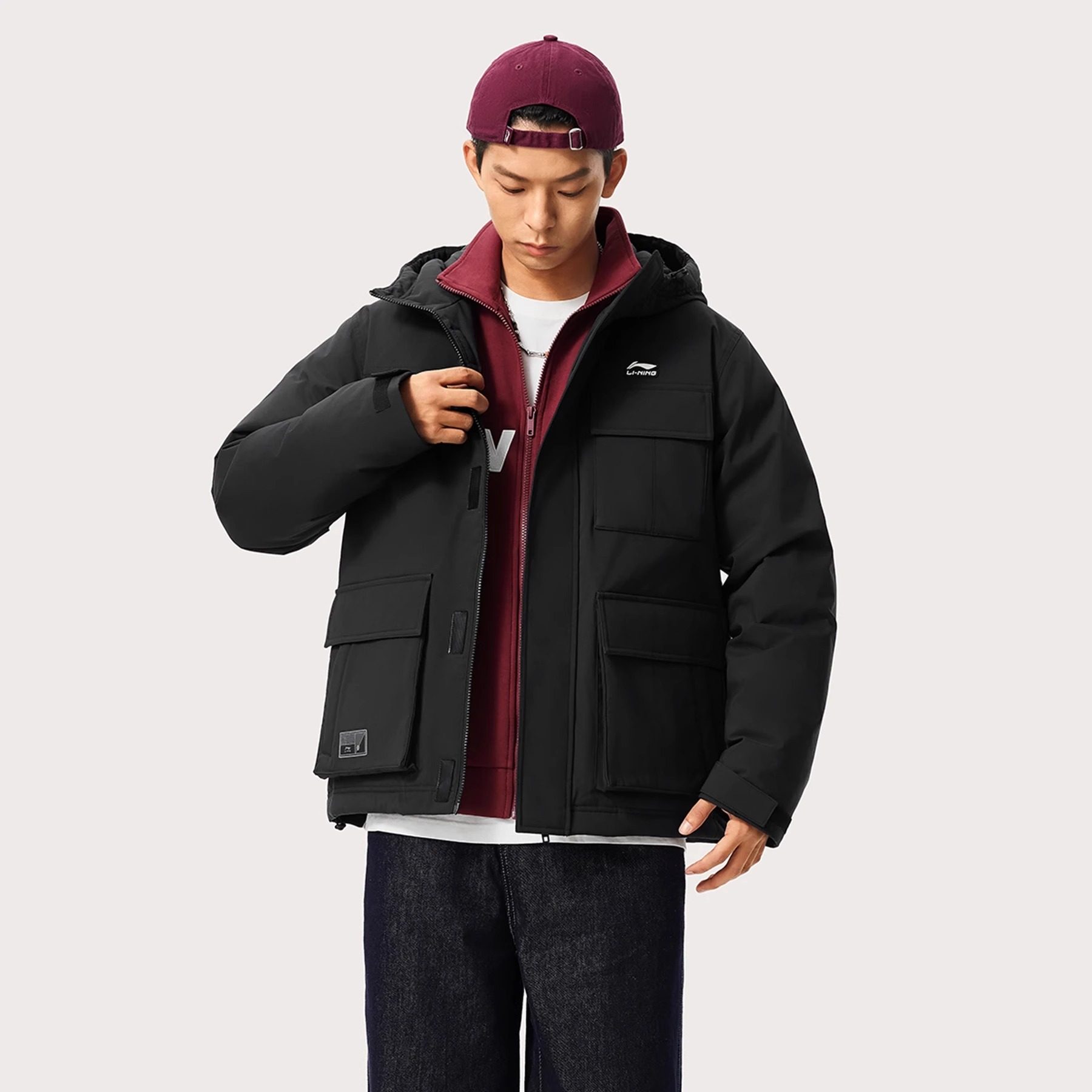 肖战同款李宁短款羽绒服男子2024冬季新款防泼水鸭绒外套AYMU363,运动服/休闲服装,运动羽绒服,淘宝优惠券,粉丝福利购,淘宝优惠卷