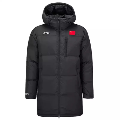 李宁长款羽绒服男休闲鸭绒外套