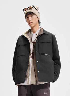 李宁户外CF溯男子2025新款反光防泼水保暖鸭绒短羽绒服AYMV163