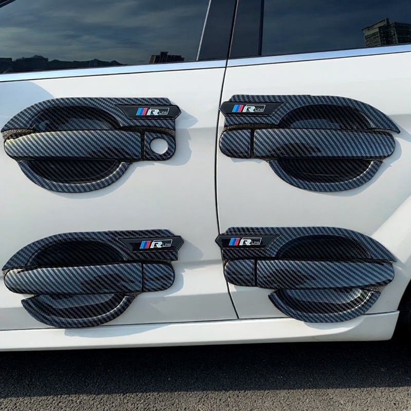 04-18款大众polo门碗拉手装饰贴碳纤维门把手保护套壳盖改装配件