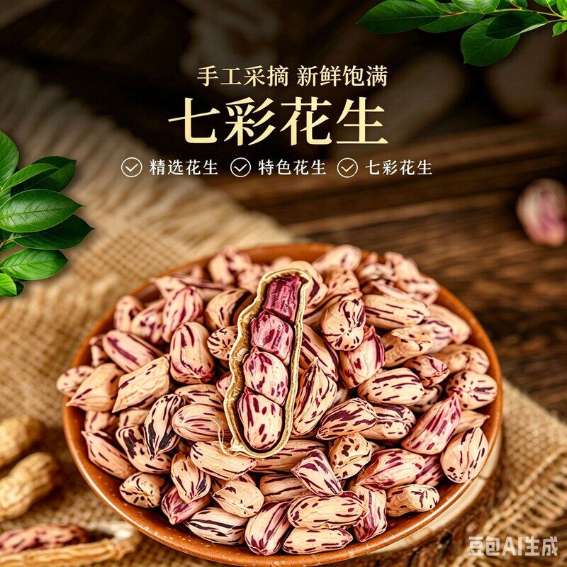 云南七彩花生精选大颗粒新货牛奶花生米休闲年货坚果解馋追剧零食