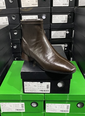 专柜正品日常通勤方根后拉链女靴短靴JMT（单里）