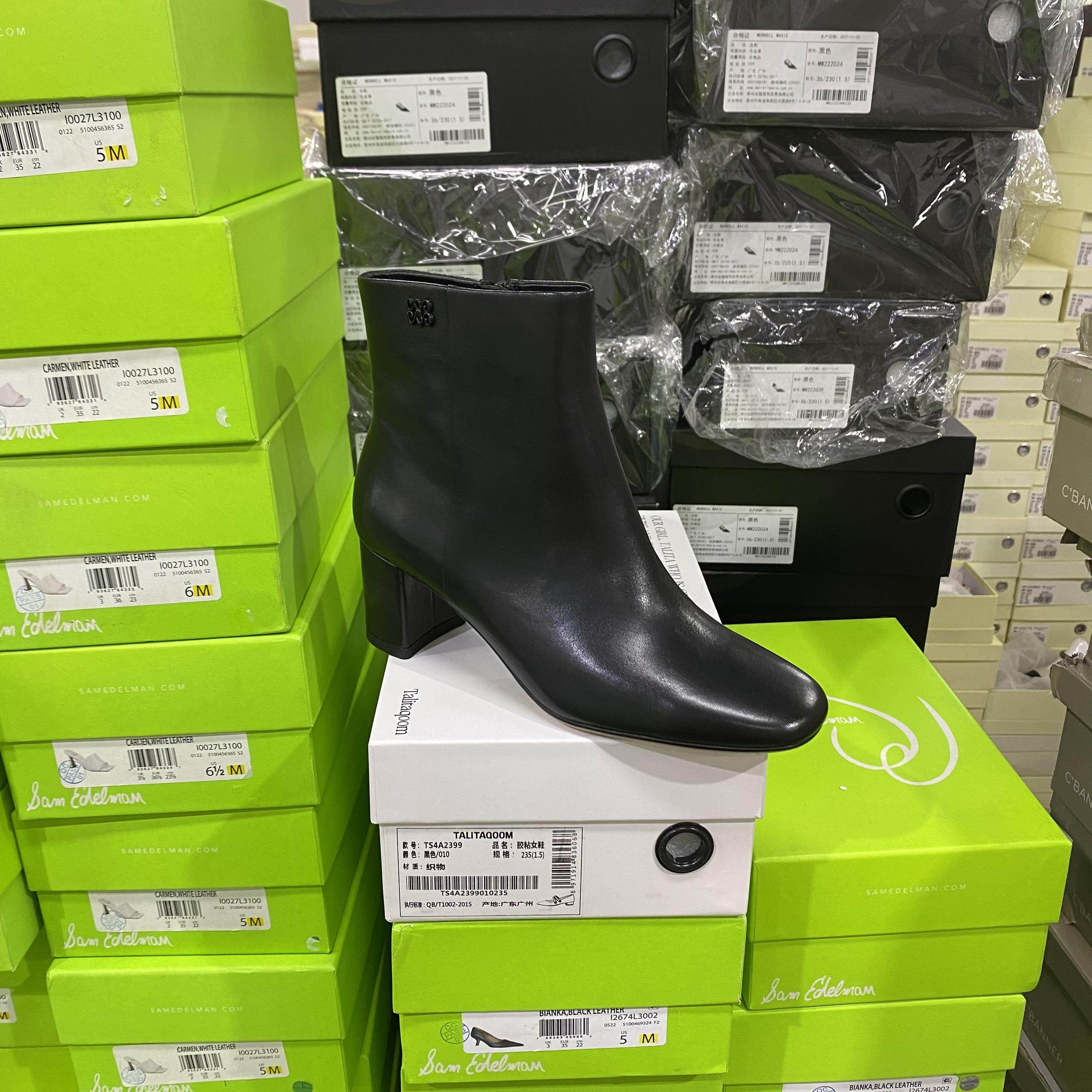 意大利轻奢专柜正品撤柜方头侧拉时装靴
